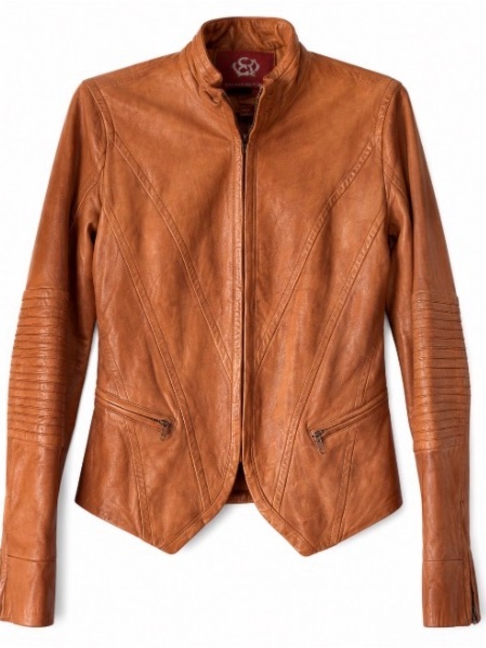 Banana Republic Cognac Resl Leather Jacket - Size XS